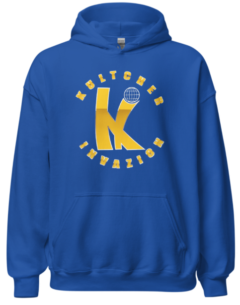 KULTCHER INVAZION Navy Blue Gold print Unisex Hoodie