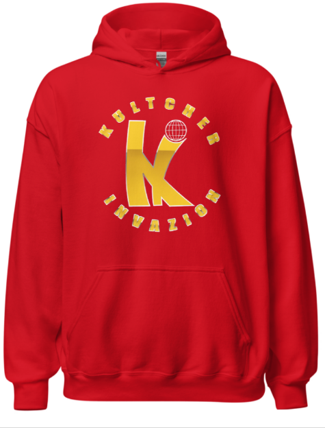 KULTCHER INVAZION Navy Blue Gold print Unisex Hoodie